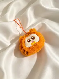 Cute Garfield Plush Bag Charm, Kawaii Cat Keychain, Fluffy Garfield Inspired Key Ring, Aesthetic Accessory for Backpack, Purse, Car Keys