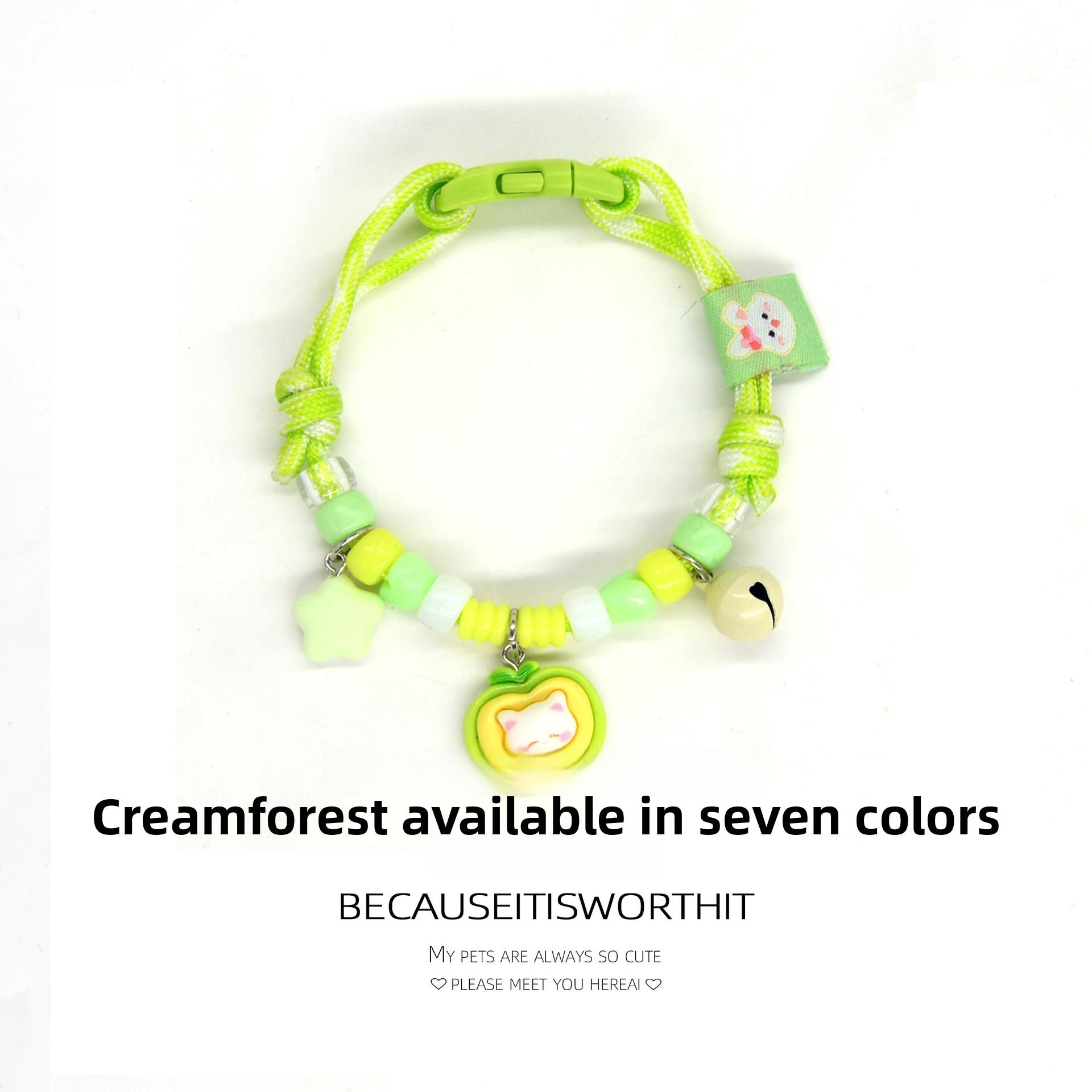 Cat and Dog Collar Necklace with Bell, Cute Paw Print, Simple Bell, Colorful Adjustable Collar