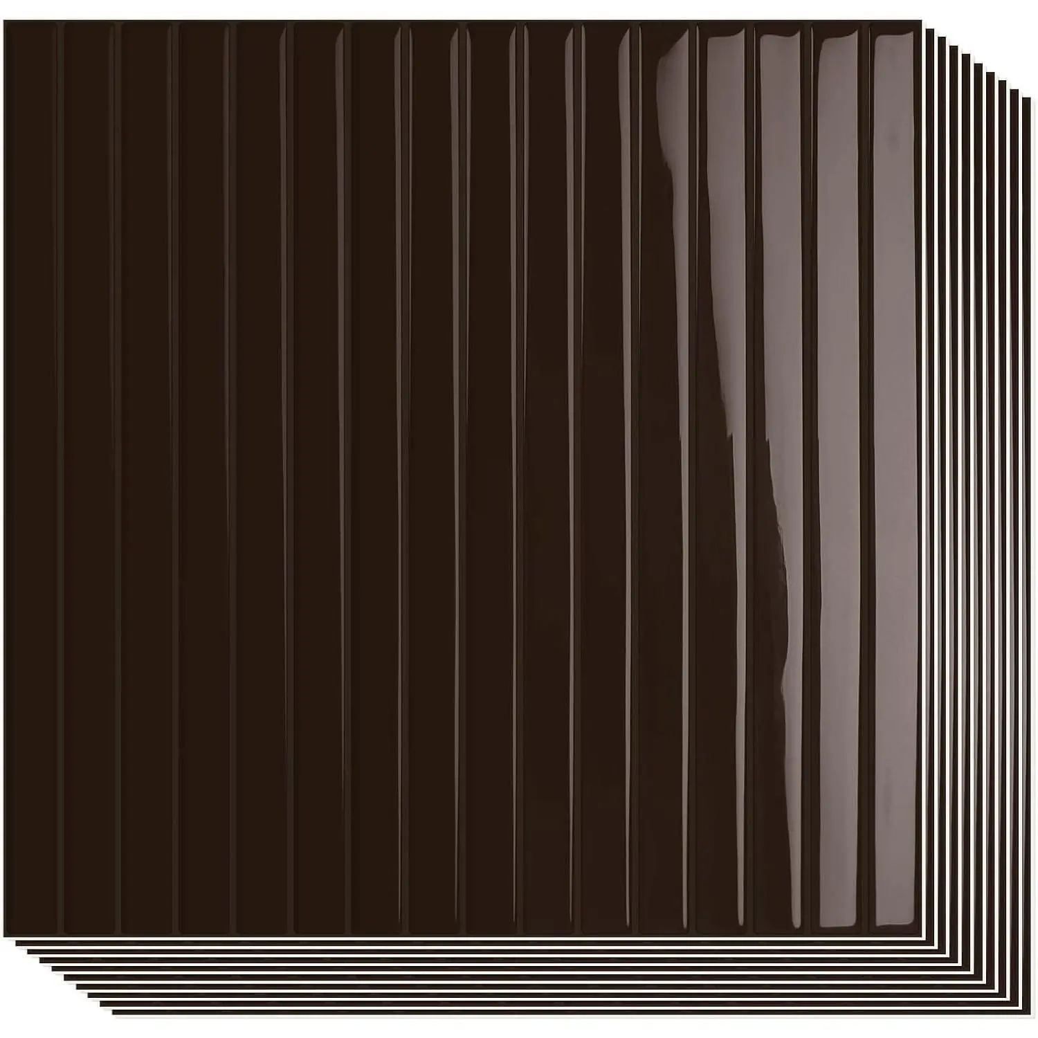 10-Sheet Upgraded Thick Peel and Stick Kitchen Backsplash Tiles |   Self-Adhesive Wall Tile Stick  Backsplash for Kitchen,Bathroom and Fireplace(Brown,12"×12")