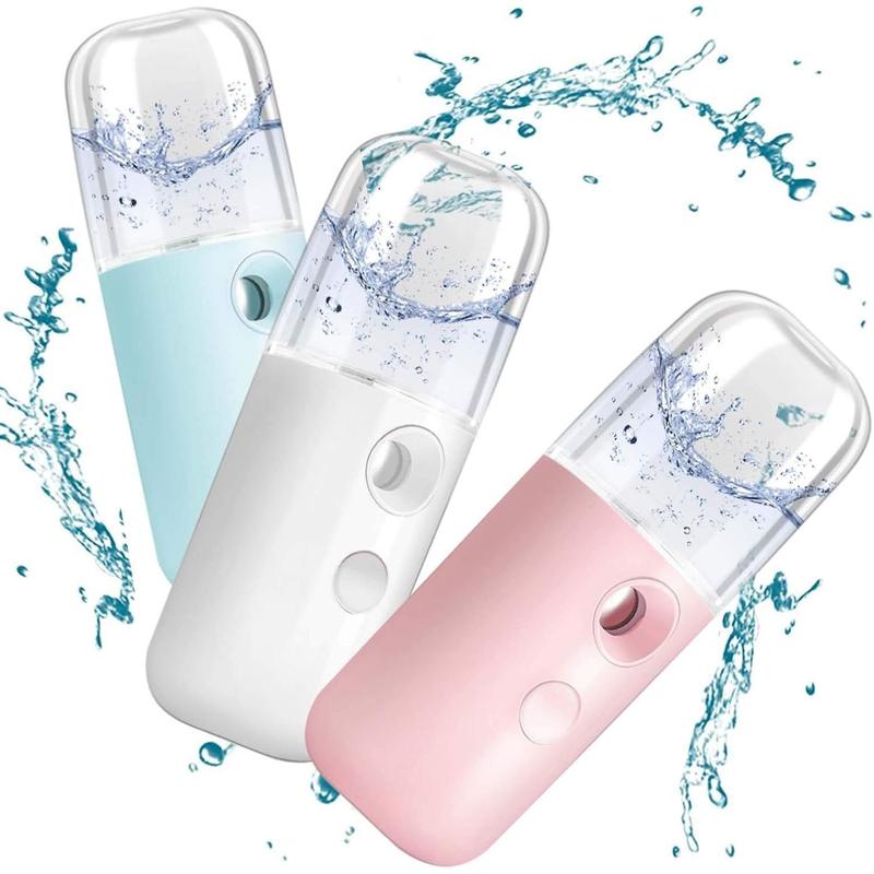 Nano Facial Steamer, Handy Mini Mister, USB Rechargeable Mist Sprayer, 30ml Visual Water Tank Moisturizing & Hydrating for Face, Daily Makeup, Skin Care, Eyelash Extensions-Blue.ms