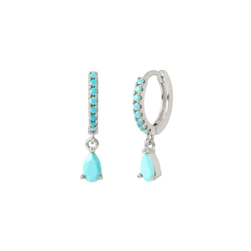 Turquoise Hoop Earrings Set for Women, 18K Gold Plated Silver Plated Huggie Hoops with Blue Gemstone, Hypoallergenic Small Circle Earrings Pack for Daily & Party Wear Turquoise Hoop Earrings Set for Women, 18K Gold Plated Silver Plated Huggie Hoops with Blue Gemstone, Hypoallergenic Small Circle Earrings Pack for Daily & Party Wear