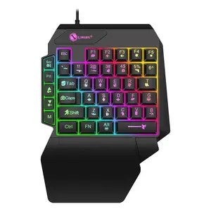 mechanical keyboard  35keys One Handedly Single Hand Mini Gaming Keyboard Usb Ultra-slim Wired Backlight Keyboard for Laptop Desktop PC Smartphone