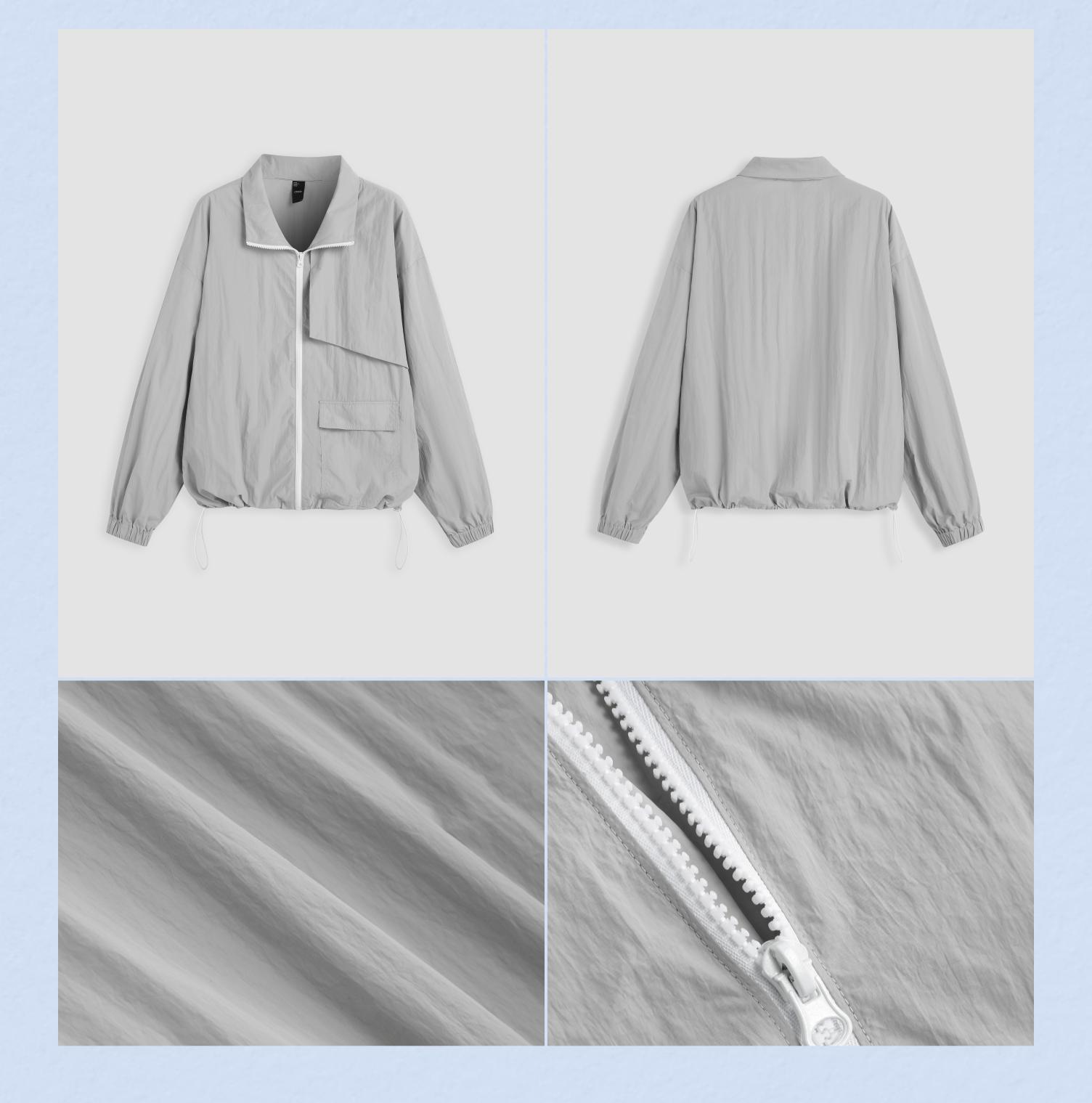 Cider [size 2-10] Collar Solid Zipper Windbreaker