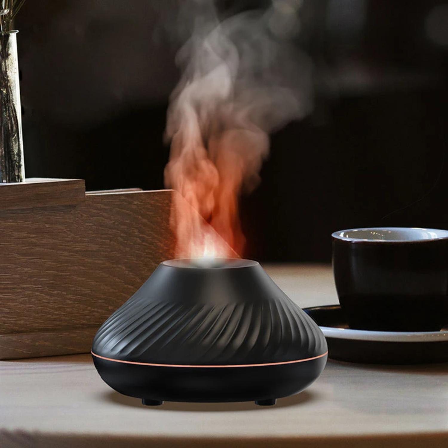 NEW 7 Colors LED Flame USB Air Humidifier Diffuser with 130ML Capacity, Additive and Aromatherapy Essential Oil - Enhance your s NEW 7 Colors LED Flame USB Air Humidifier Diffuser with 130ML Capacity, Additive and Aromatherapy Essential Oil - Enhance your s