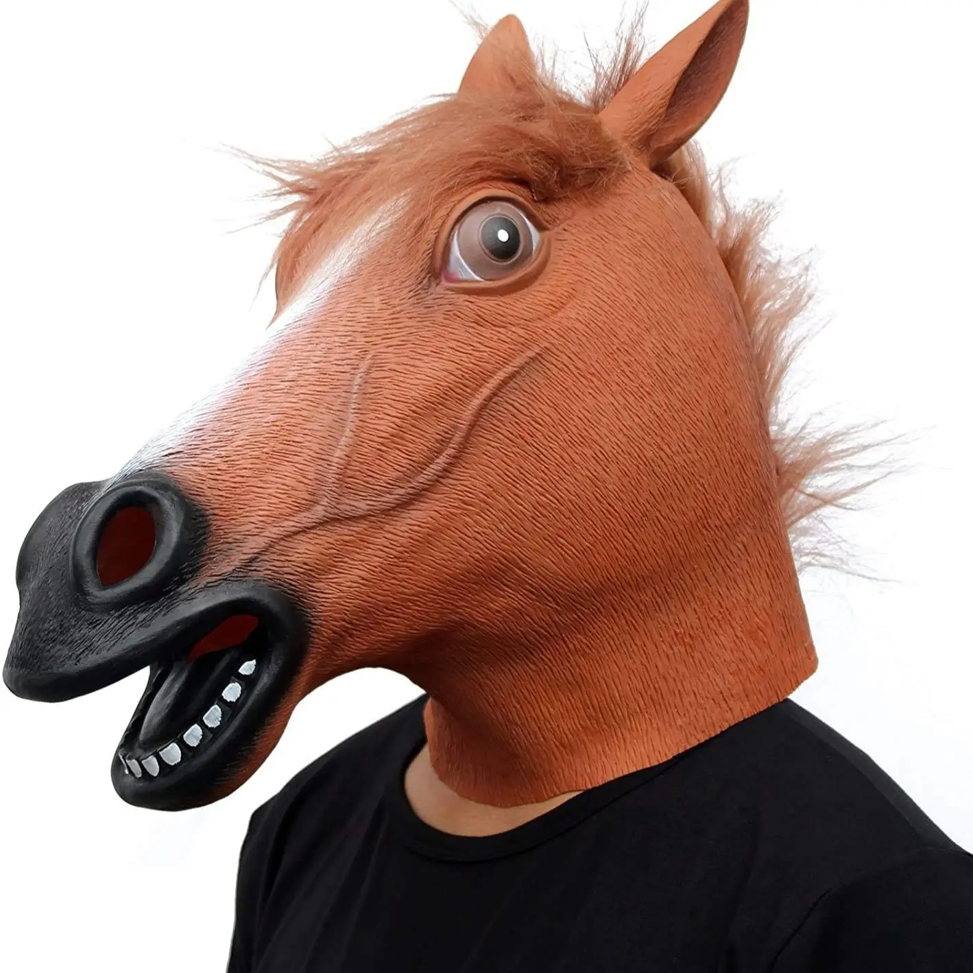 Horse Head Mask, Halloween Fun Animal Latex Horse Mask, Role Play Costume Party Accessory, Perfect for Festive Events