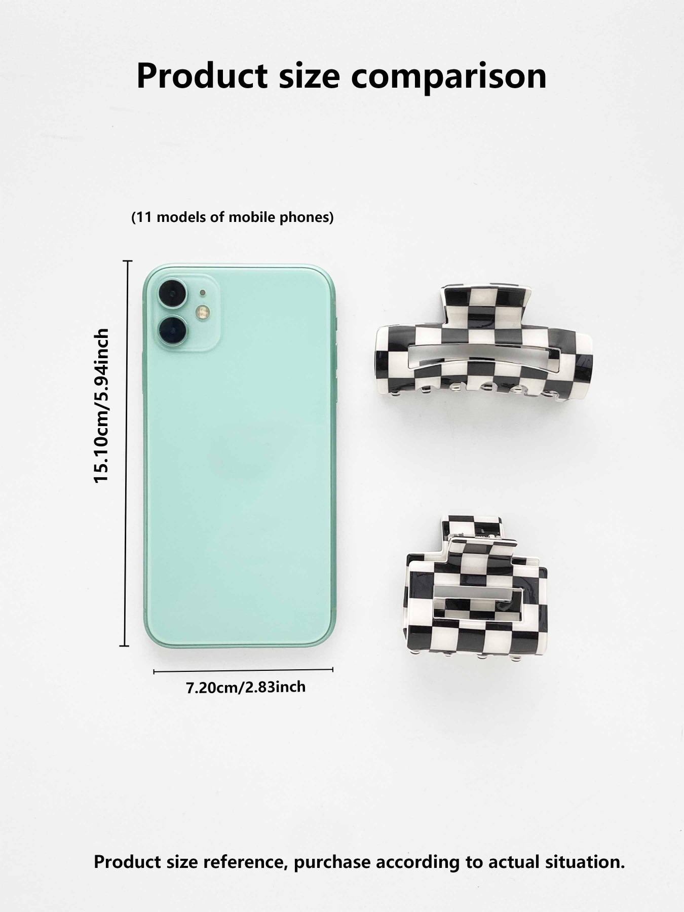 Checkerboard Pattern Hair Claw, Casual Versatile Claw Clip for Women & Girls, Elegant Fashion Accessories for Decoration, Exquisite Jewelry for Birthday Gifts