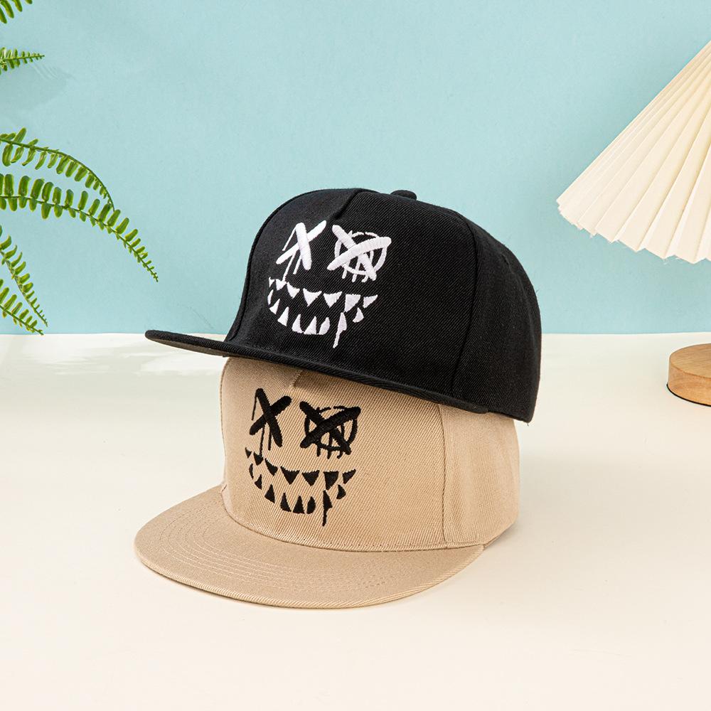 2026 New Cross-Border Hip Hop Flat Bill Baseball Cap Funny Halloween Pumpkin Ghost Devil Hat for Street Dance Outdoor