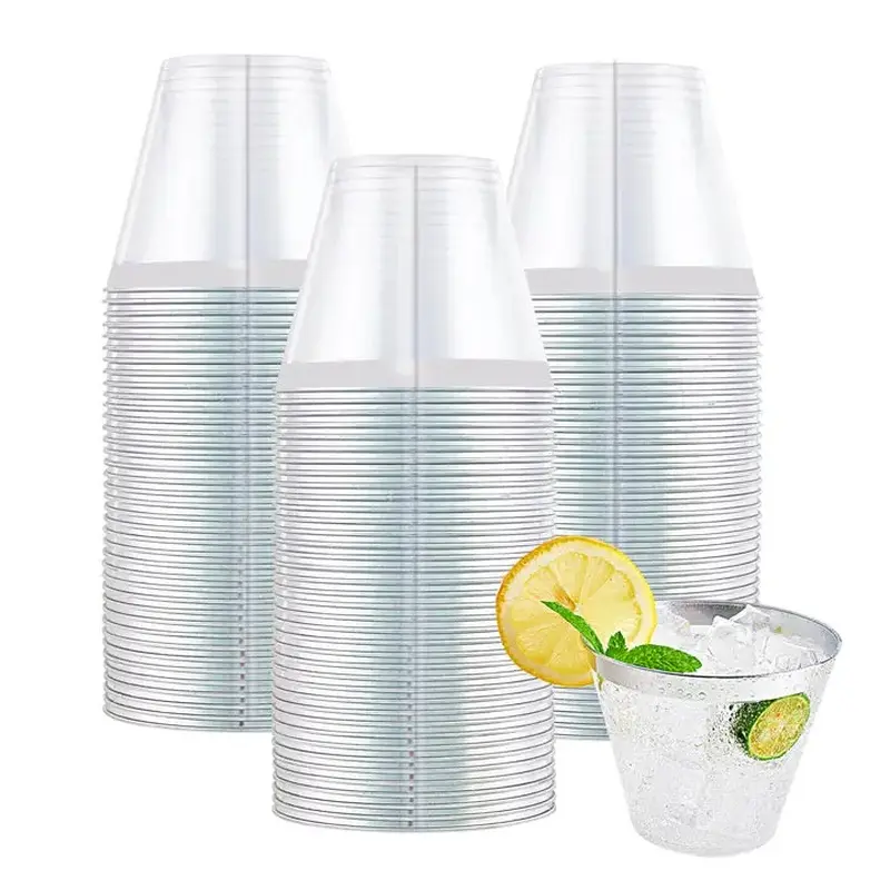 9 oz/12 oz Bulk Case Plastic Cups| Clear Tumblers for Milkshake, Iced Tea| Restaurant Supply, Disposable Iced Coffee Cups, Plasticware