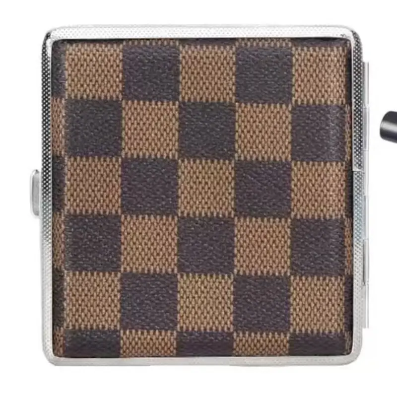 King Size 80mm Cigarette Case, Stylish Leather Cigarette Box, Portable Leather Holder, Magnetic Switch, Flip Top Closure, 20 Capacity