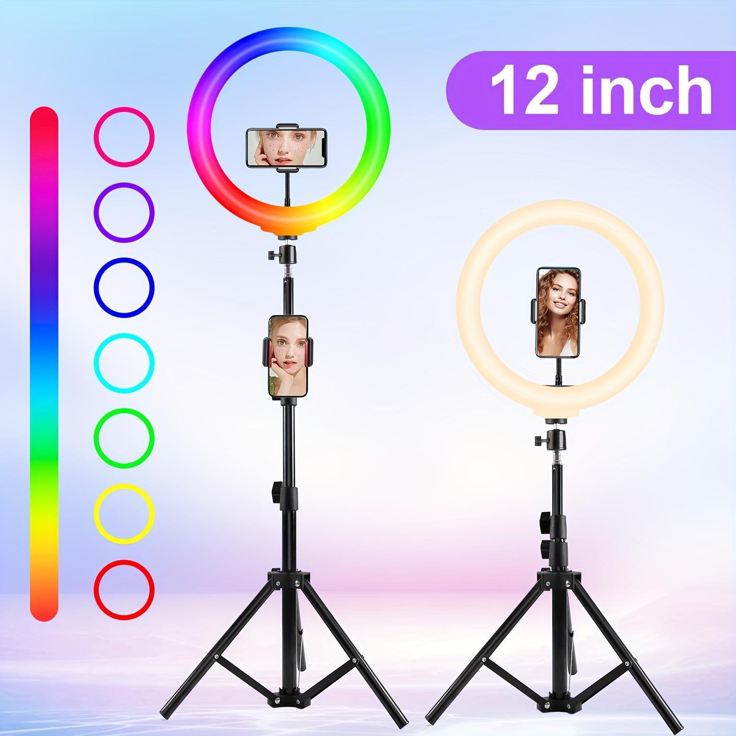 12" Selfie Ring Light With 43" Extendable Tripod Stand – Desk Selfie Light With 25 Color Modes – Upgraded 3-In-1 Dimmable Adjustable Speed Ring Light For Makeup, YouTube – Perfect For Spring, Memorial Day & Easter #TikTokShopStockUp #TikTokShopMothersDay