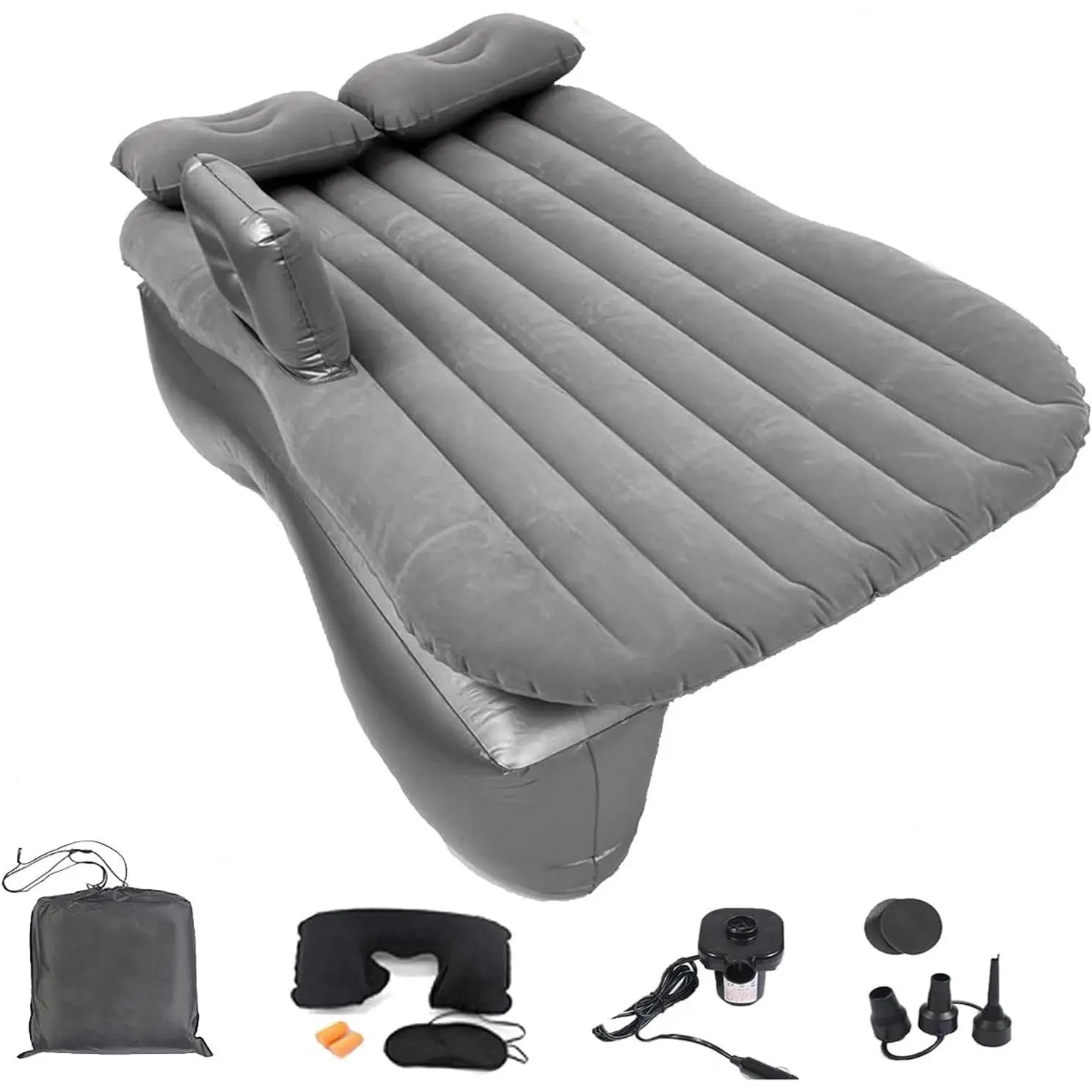 Inflatable Car Air Mattress Back Seat Bed with Air Pump | 53" (L)x 32.6" (W) Portable Thickened Car Travel Camping Sleeping Air Mattress Blow Up Bed for Small Compact Car SUV