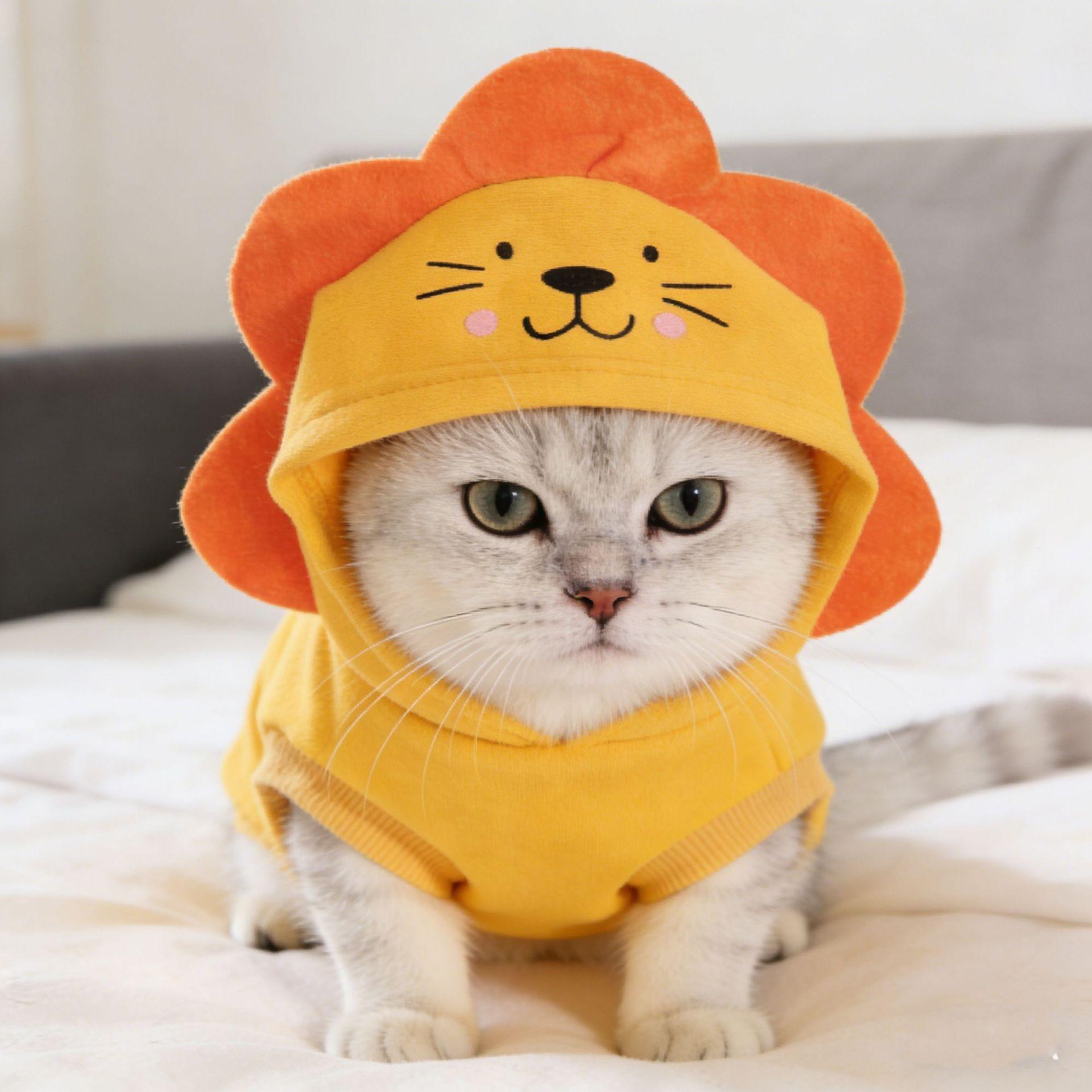 Cute Animal Pet Hoodie Funny Dog Cat Costume Warm Puppy Clothes Cosplay Outfit for Small Medium Pets