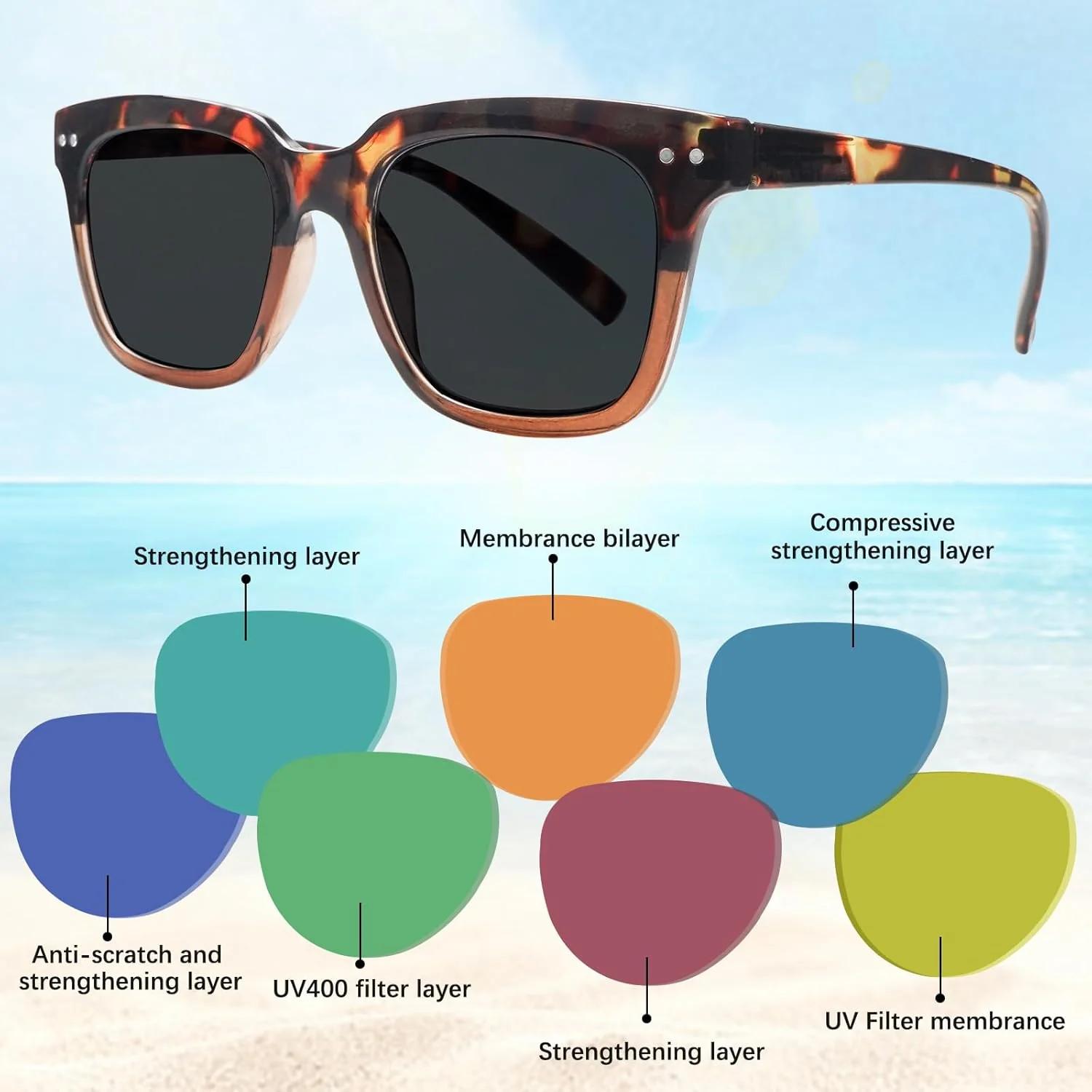 SUNDAY MIRTH 3 Pack Progressive Multifocus Reading Sunglasses for Women Men Protection Trifocal Sun Reading Glasses UV400 Readers