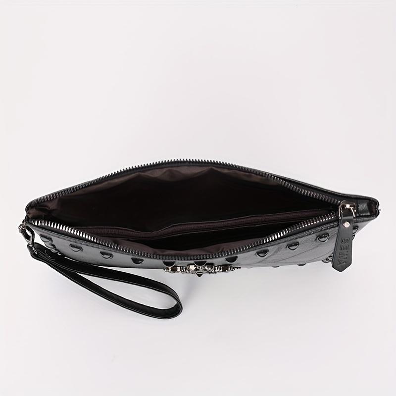 New style men's bag, fashionable and versatile women's bag, rivet envelope clutch, small bag, large capacity hand-held bag