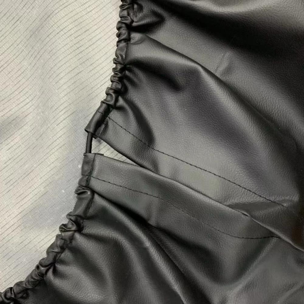 Car spare tire cover, pure black PVC leather SUV truck off-road vehicle RV external tire cover, wheel cover