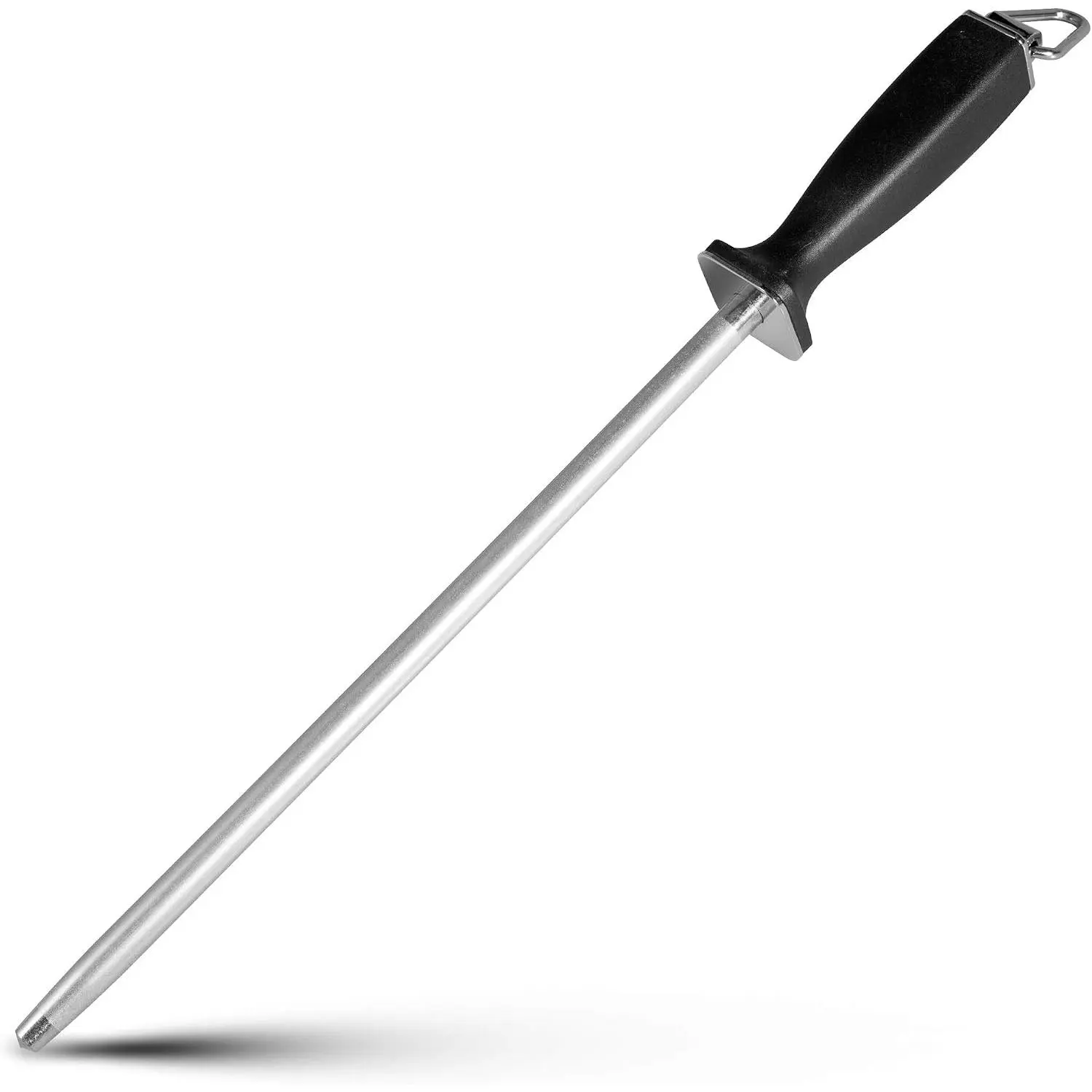 12-Inch  Sharpening Rod, Fine Carbon Honing Steel, Red Handle