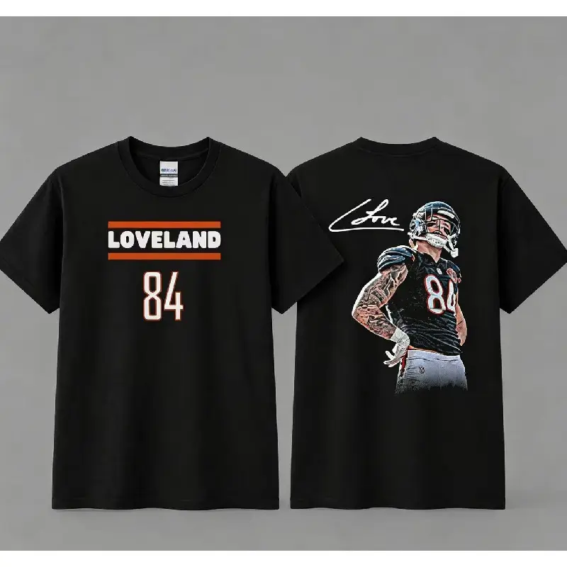 Graphic T-Shirt| Hoodie Colston Loveland 84 Playoffs Da Bears Football Shirt, Bears Football Fans Shirt, Graphic Football Tee, Game Day Outfit, Unisex Casual Streetwear T-Shirt, Sports Fan Apparel, Football Gift, Retro Style, Verano Camiseta