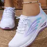 Women's 2026 New Casual Lifestyle Sneakers, Round Toe Low Top, Textile Upper, PVC Sole, Geometric Design, Comfortable and Stylish, All Seasons