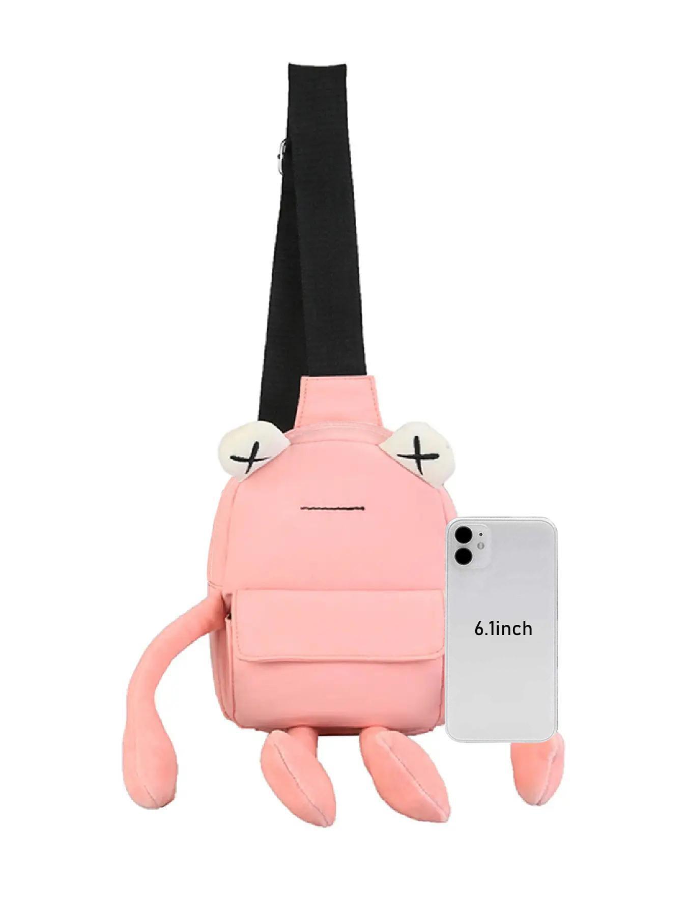 Women's Cute Cartoon Frog Design Chest Pack, Casual Novelty Crossbody Fanny Pack, Fashionable Zipper Sling Pack for Daily Use, Versatile Bag, Lightweight Crossbody Bag, Crossbody Purse