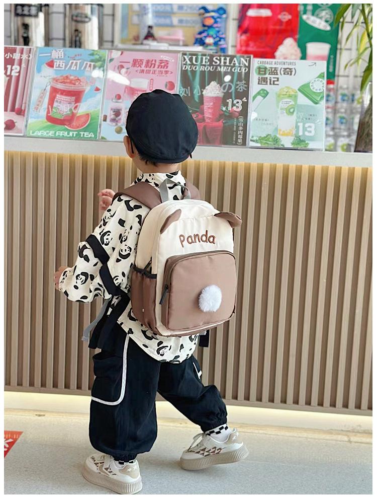 Kindergarten Color-Block Canvas Backpack 2026 Back-to-School Season Children's Fashion Backpack Baby Anti-Lost School Bag