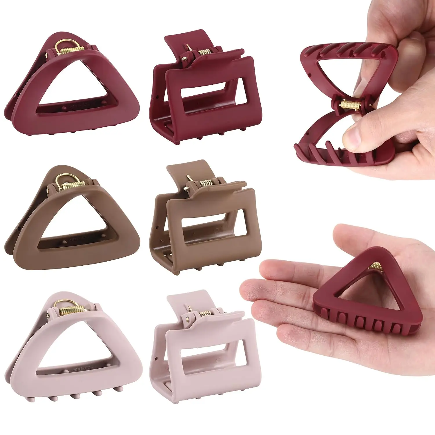 6 count Medium Hair Clips, 3" & 2" TPEE- Hair Claws for Women | Flexible & Unbreakable Claw Clips Set, Safe Shatterproof Non-Slip  Hold, Durable for Thick/Thin/Curly Hair,