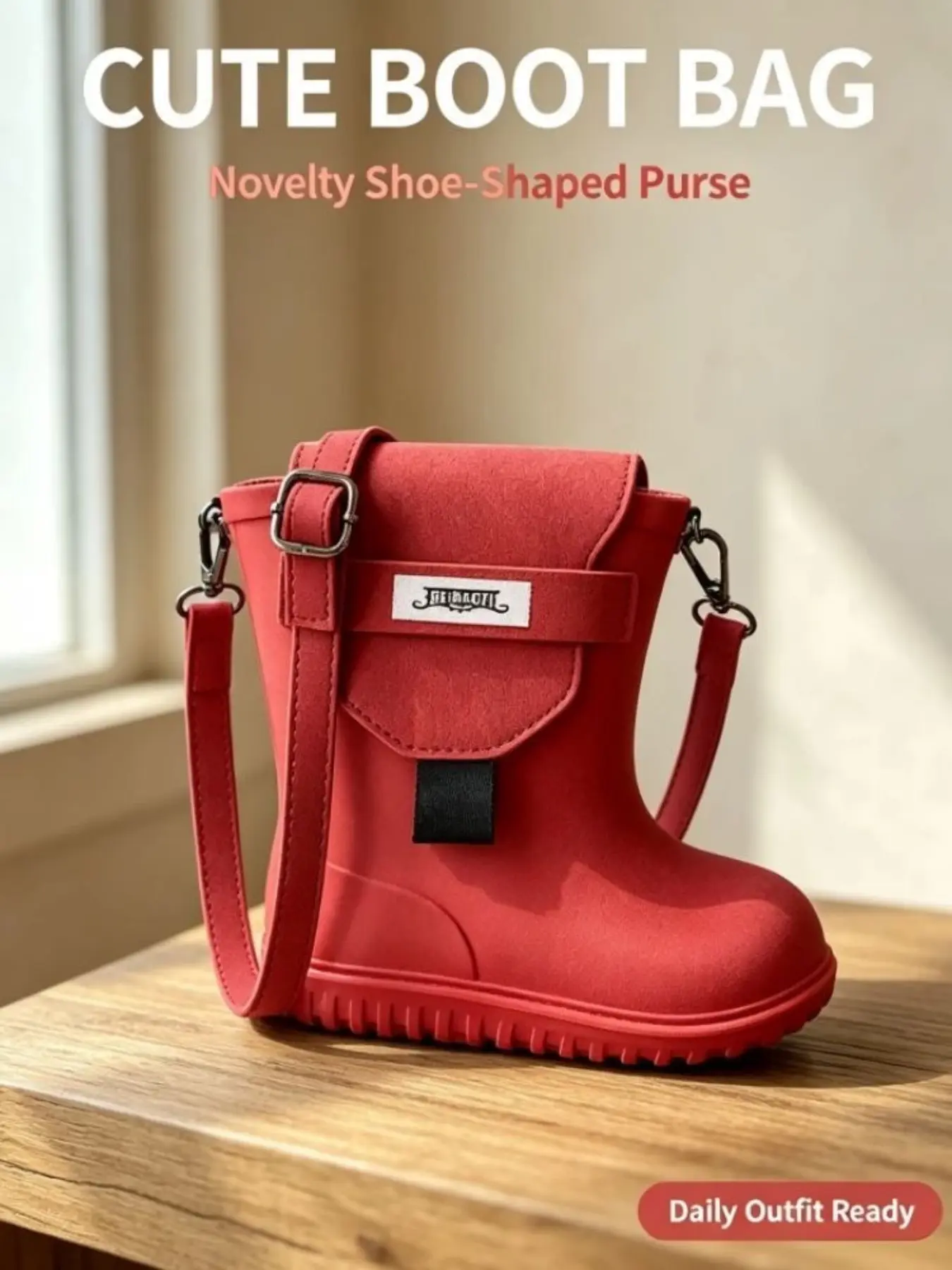Cute Novelty Boot Shaped Crossbody Purse, Unique Shoe‑Design PU Leather Shoulder Bag, Fashion Casual Sling Handbag for Daily Travel Party Crossbody Bags