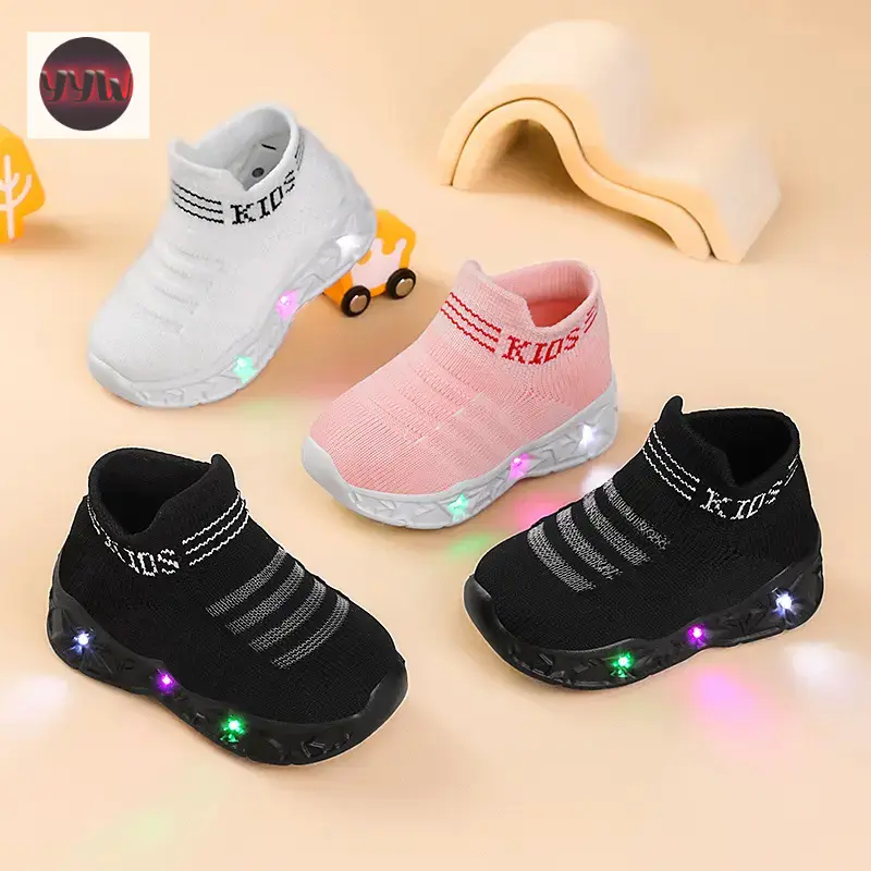 YYW1 2025 New Kids' Low-Top Casual Trainers, Glow-in-the-Dark Striped Sneakers with Lightweight Breathable Anti-EVA Sole, Youth Sizing for Outdoor Play & Daily Wear