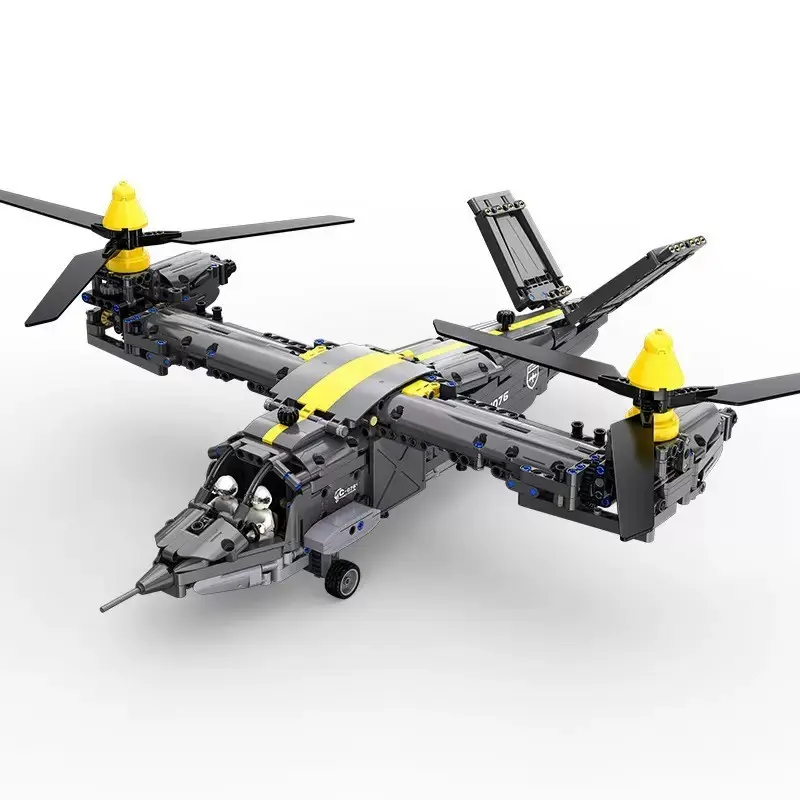 1424 Pcs Military Remote Control Helicopter, Fighter Jet Building Blocks, City RC Plane Toy, Brick Set, Gift for Boys