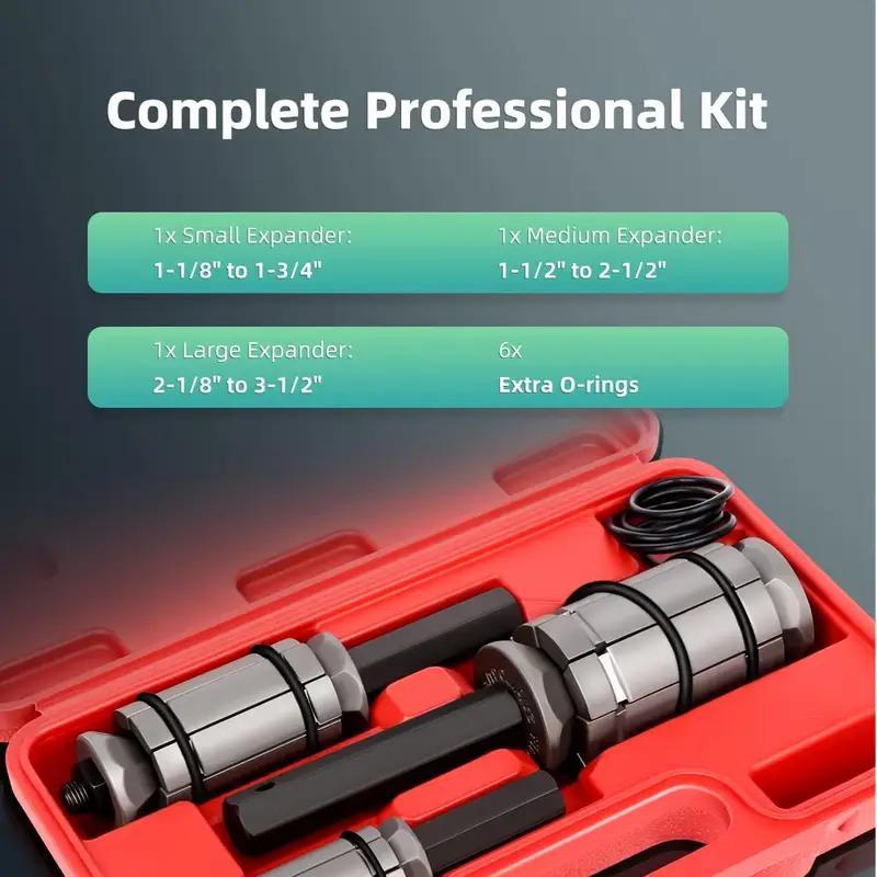 Exhaust Pipe Expander Tool Kit, 1/18'' to 3-1/2'' Tailpipe Expander Muffler Expander Tool Kit, Suitable for Most Vehicles and Trucks