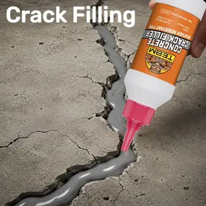 TEBM Concrete Crack Repair Sealant High Elastic Anti Crack Load Resistant Self Leveling Fast Drying Waterproof Caulk Ideal For Driveway Garage Basement Floor Wall Foundation 1PC 200ML