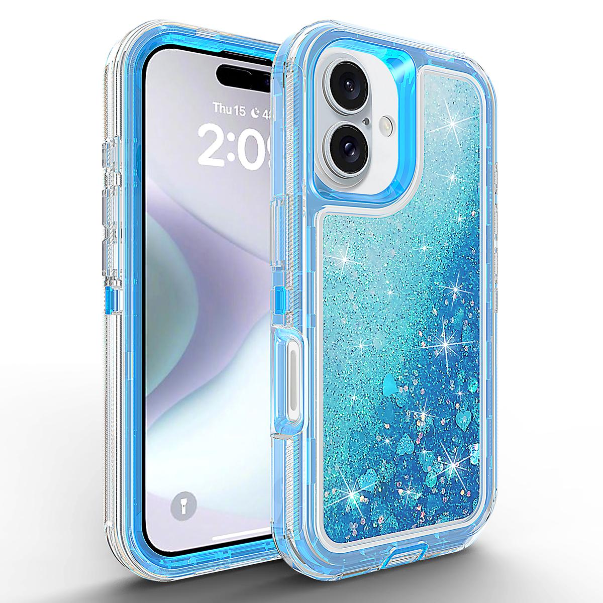 for iPhone 16 17 Pro Max Case,Liquid Glitter Case Luxury Floating Bling Sparkle Shockproof Cover Compatible with iPhone 12 13 14 15 Pro Max