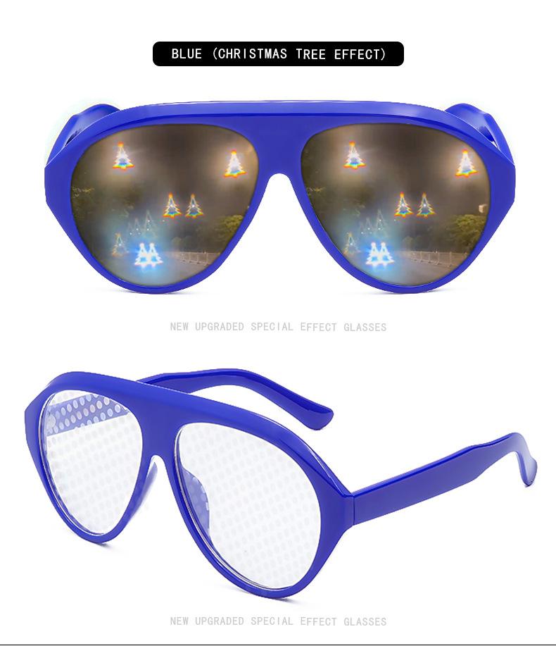 2026 Diffraction Glasses Fireworks Effect Sunglasses for Women Men, Light Show Special Effect Shades, Trendy Party Eyewear for Bar Rave Festival Nightclub Events