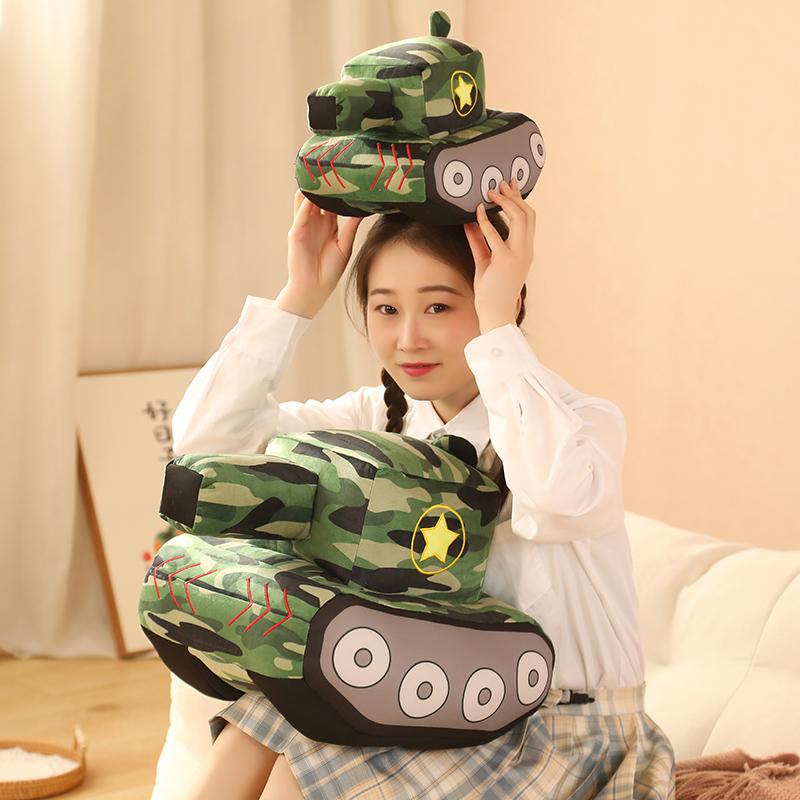 New  creative Tank Car Plush Dolls Simulation Peluche Toys Novelty Plush Toys Stuffed Soft Pillow   Birthday Gift For Boys Kids