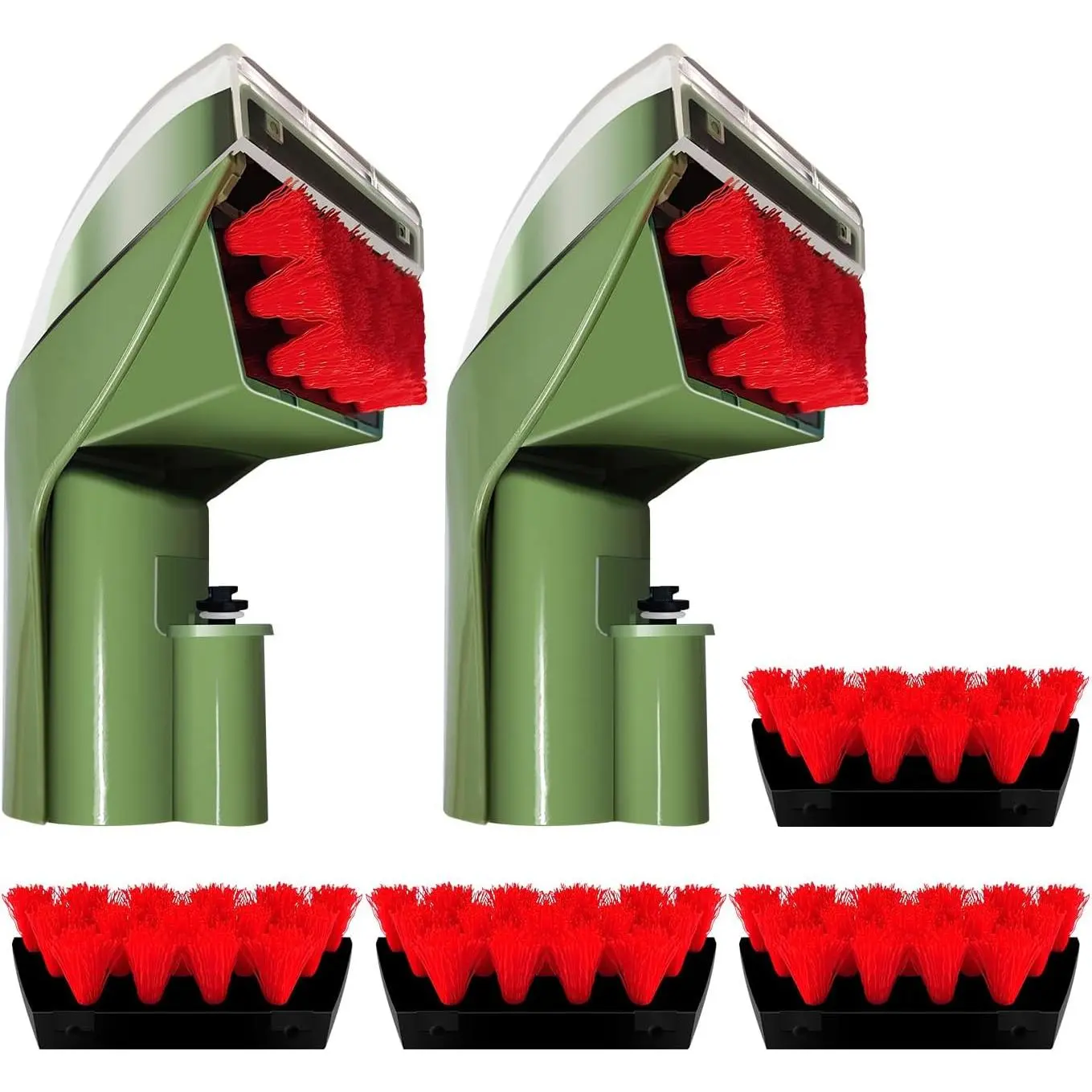 Brush Tool for  Little Green Machine, 3" Tough Stain Brush Attachments Compatible with 1400B/3860/1425/1400W/1844/2290A Series, 2 Brushes + 4  Heads