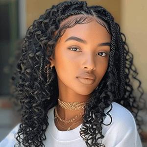 BASIC SUPPLY Water Wave Bulk Braiding Hair Bundle 18 Inch 20% Human Hair Mixed Quality Synthetic Blonde Curly Hair for Boho Braids 160g No Weft Wet and Wavy Hair Extensions (2 Bundles,#613)