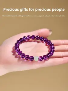 Uruguayan Amethyst Bead, 8mm Diameter, Clear and Transparent, Reduces Anxiety, Enhances Focus, Boosts Energy, Perfect Gift for Men and Women