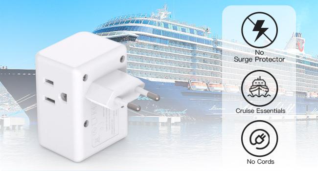 2 Pack European Travel Plug Adapter, Mifaso International Power Plug Adapter with 3 Outlets 3 USB Charging Ports(2 USB C), Type C Plug Adapter Europe Travel Essentials to Spain Italy France