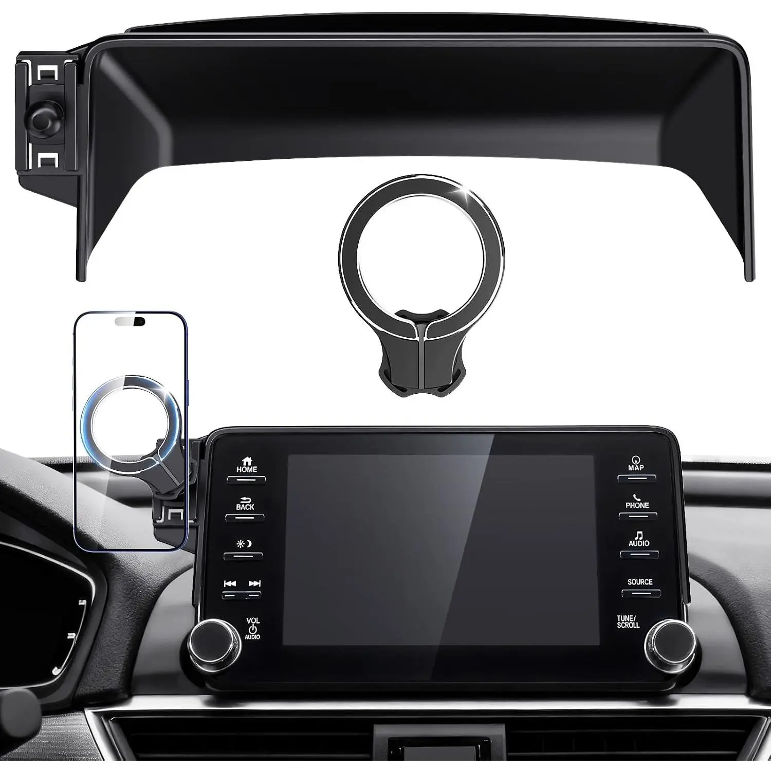 Magnetic Phone Holder for Honda Accord 2018 2019 2020 2021 2022 (10th Gen): for Magsafe Car Screen Mount Accessories Compatible with Touchscreen, All Phone iPhone, 360° Rotation Dashboard StandGift