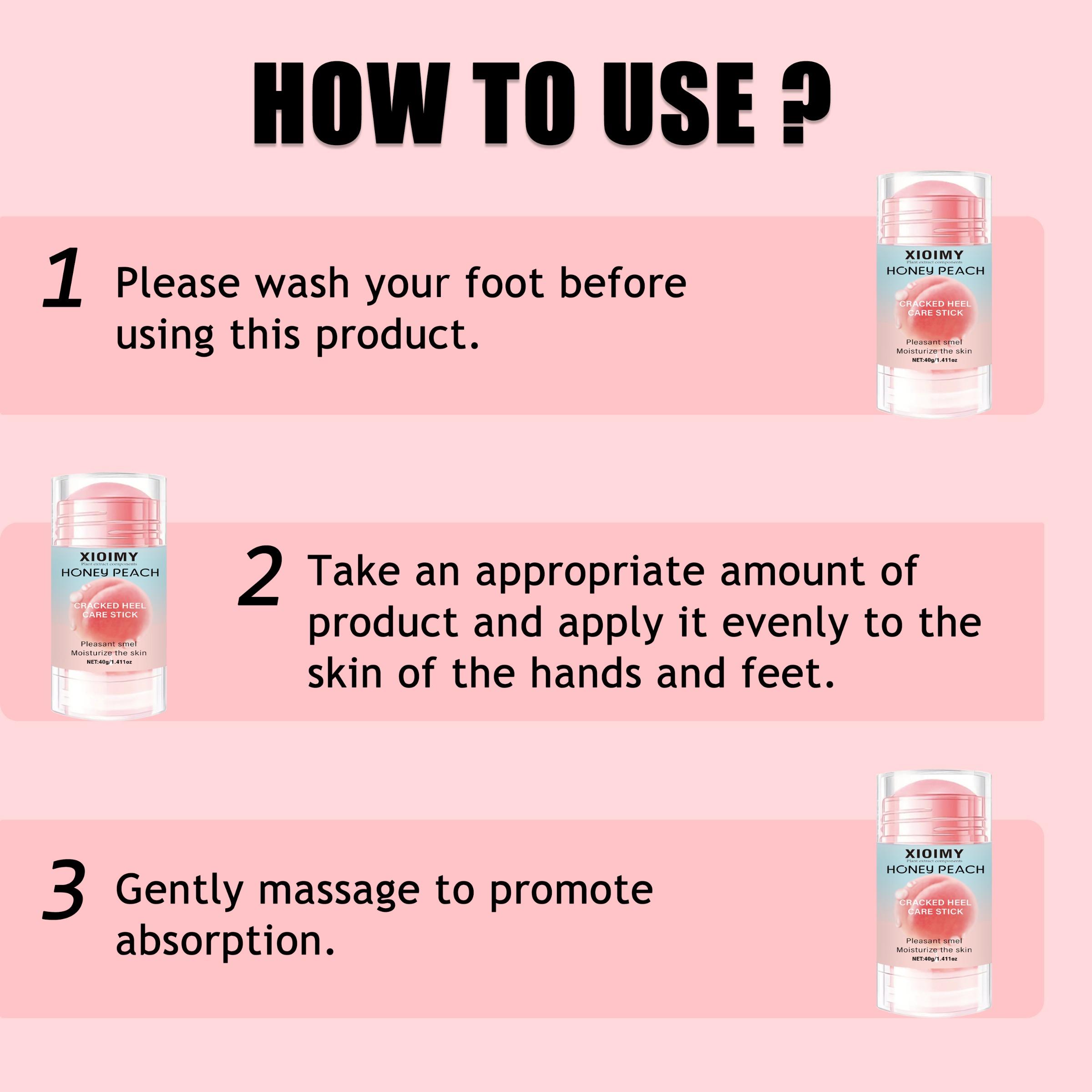 40g Peach Extract Foot Care Stick, Honey Peach Foot Dead Skin Remover Deep Moisturizing Foot Skin Care Stick, Moisture Foot Skin Care Product, Beauty Products, Foot Moisturizer, Hydrating Soothing Leg Cream, Exfoliating Foot, Intensive Foot Care