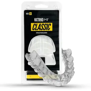 2-Pack Classic Transparent Moldable Mouth Guard for Football, Ball Sports with Molding Function