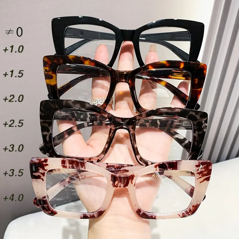 4 Pcs Large Frame Reading Glasses, Anti-Blue Light, High Definition Lenses, Comfortable Portable, Unisex, Daily Office Use