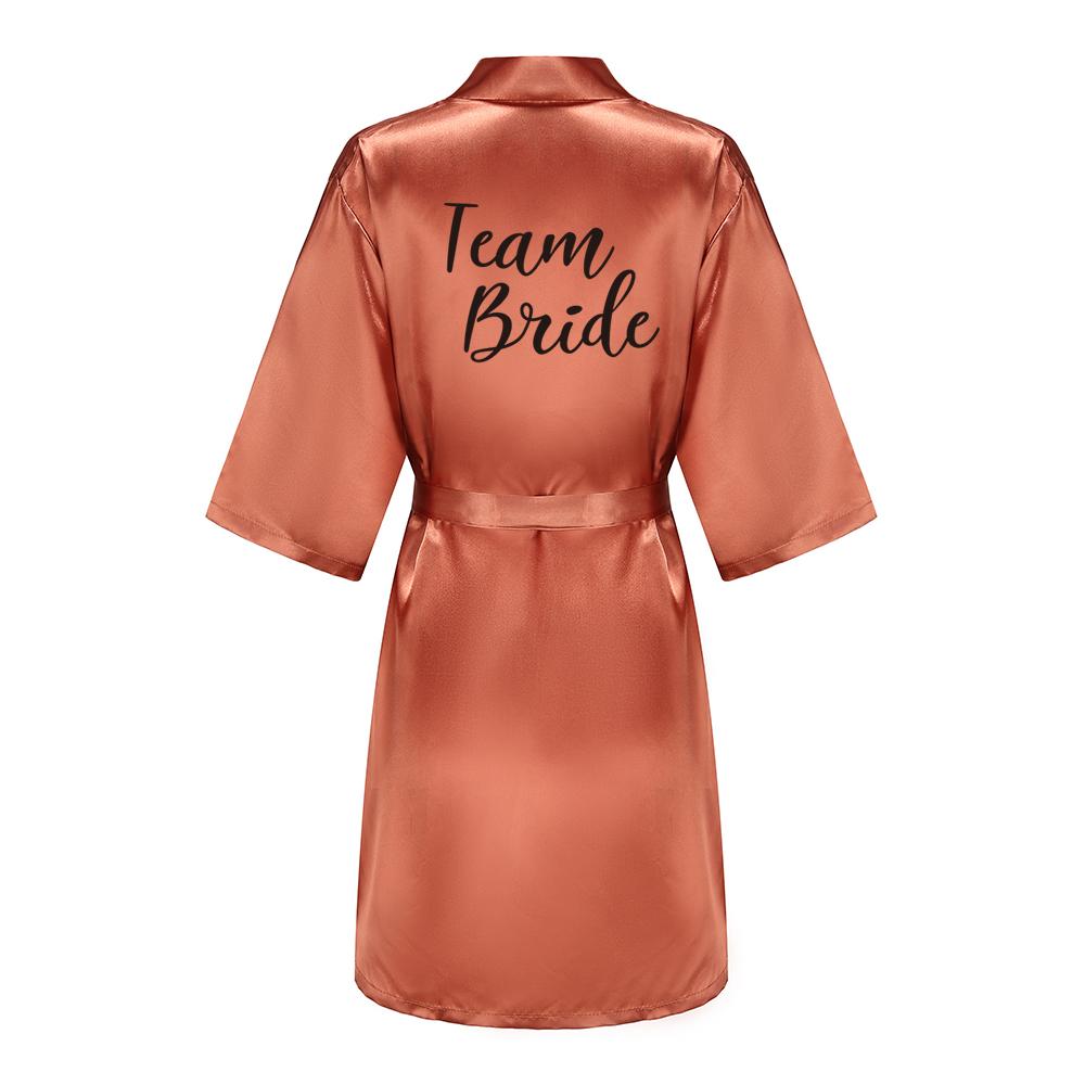 Satin Silk Robes Plus Size Wedding Bathrobe Bride Bridesmaid Mother Maid of Honor Gown Women Clothing Sleepwear Caramel