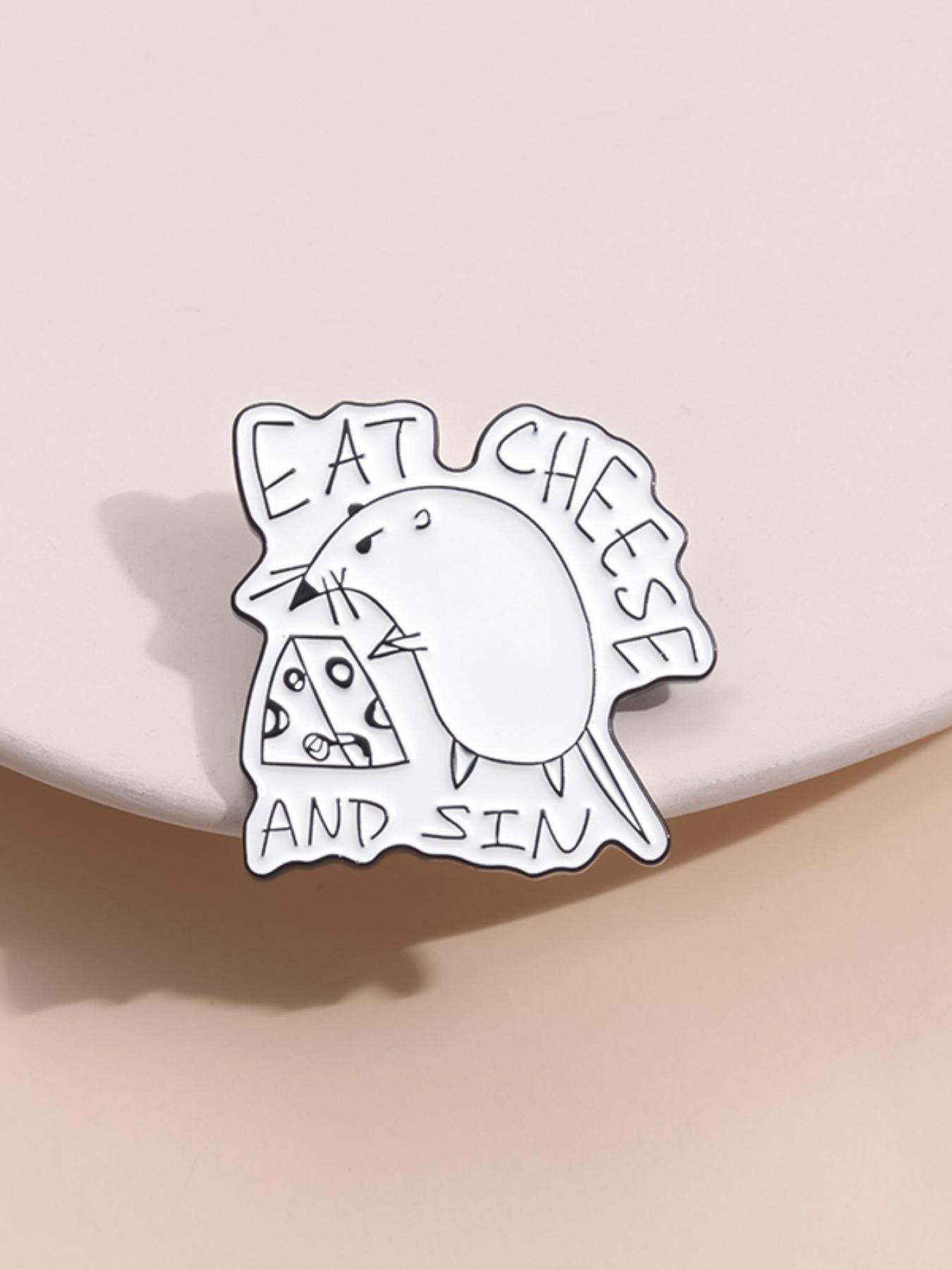 Cute Rat Design Brooch, Durable Metal Pins, Fashion Alloy Badge Jewelry for Backpack Hat Gift, Charms, Enamel Pin Suitable for Backpacks, Jeans, Scarves, Hats Decoration Fixed Buckle, Fashion Accessory