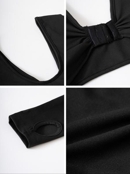 Women's Slim-Fit Long Sleeve T-Shirt, Sexy Casual Style, Thin Kint Fabric, Perfect for Fall Season, Daily Wear & Sports Activities