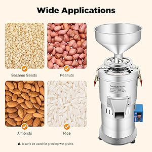 Peanut Butter Maker Machine, 33 Lbs/H Commercial Peanut Butter Machine, Electric Nut Butter Machine Grain Grinder, Peanut Butter Maker Sesame Sauce Grinder for Almonds Sesame 110V 1100W