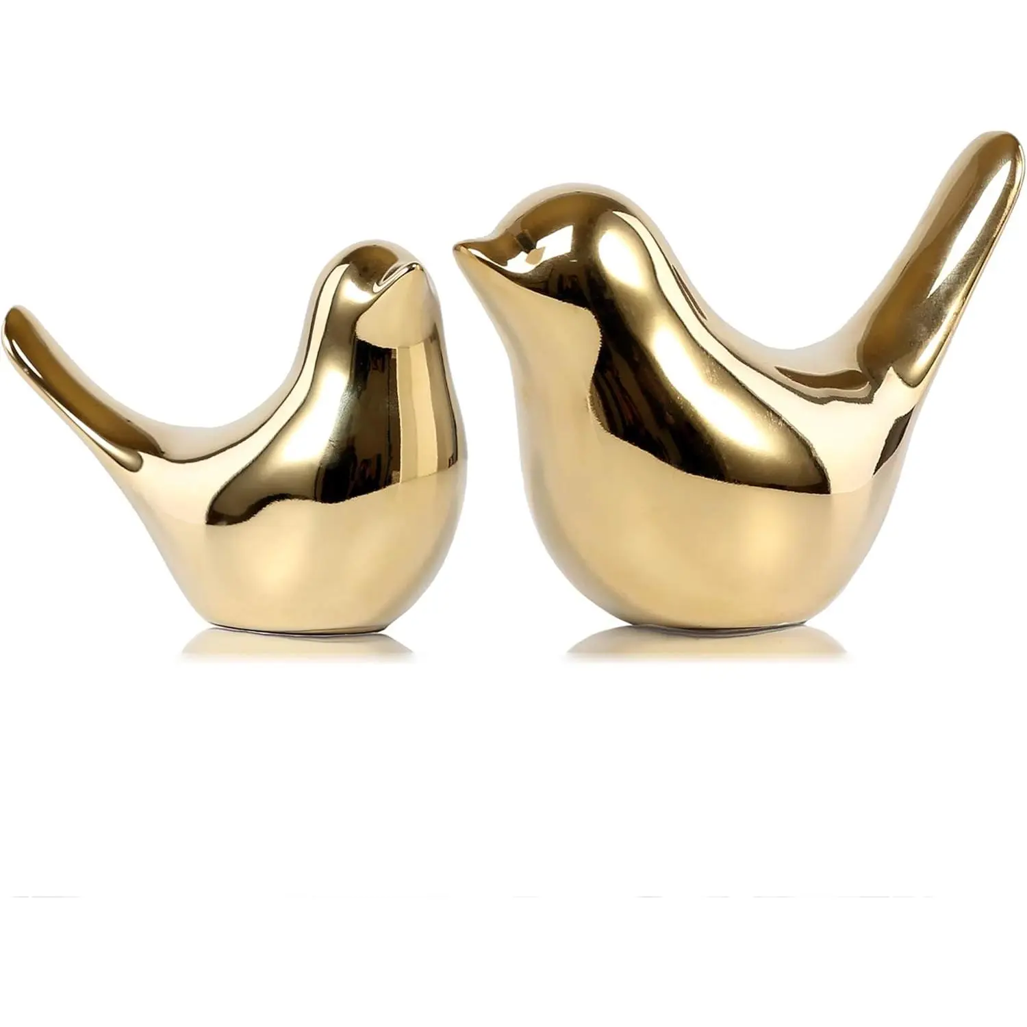 Small Birds Statues Home Decor, Modern Style, Gold, M&L
