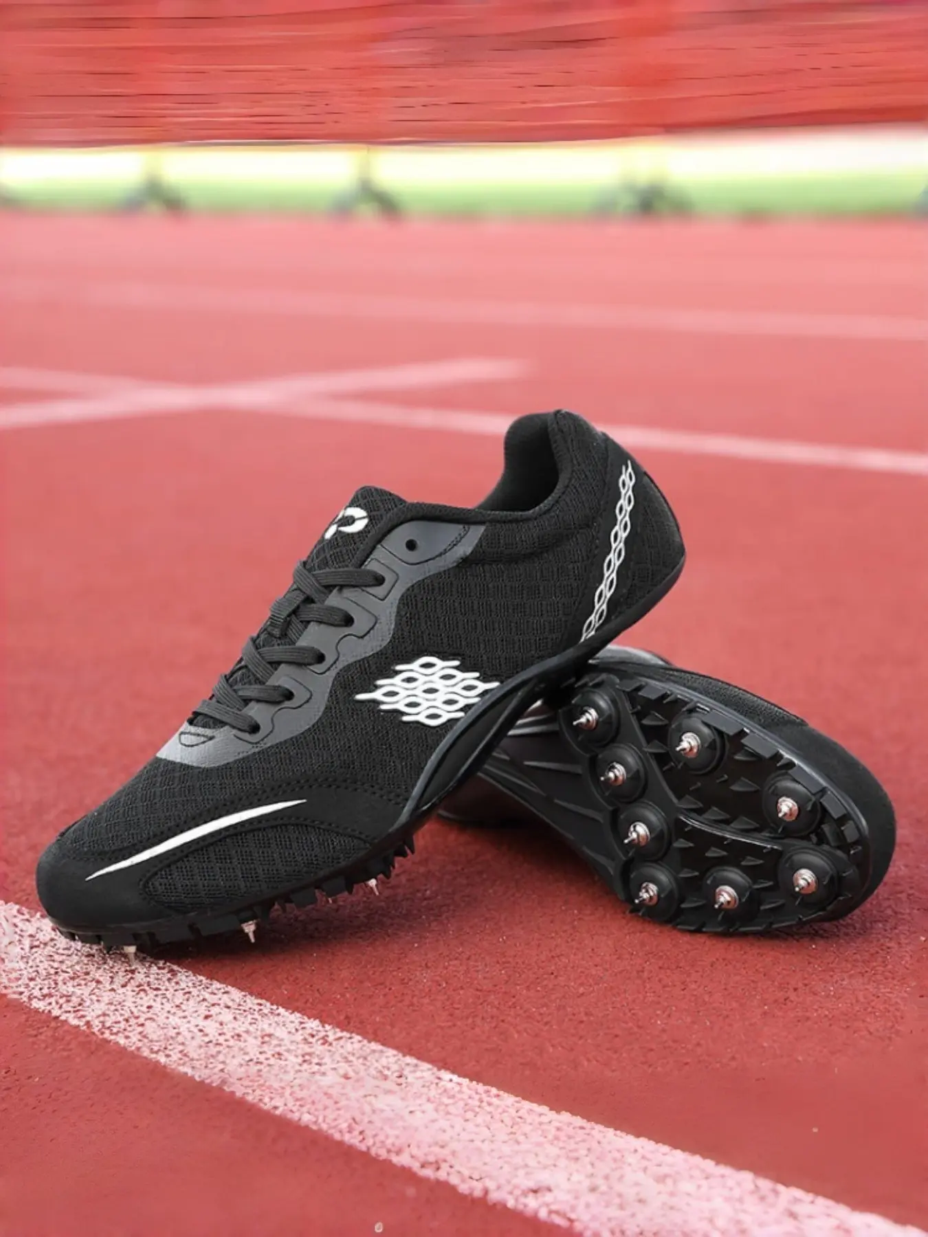 Professional Track Shoes, High Rebound Shock Absorption, Breathable Mesh, Non-Slip Grip, Ideal for Sprinting and Long Jump, School Sports Events