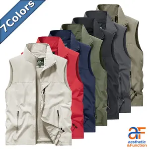 Men's Stylish Contrast Mesh Utility Vest, a Lightweight Sleeveless Top with Secure Zipper Pockets for Outdoor Adventures