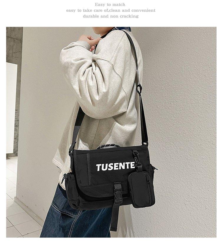 Open-top 2026 winter one-size-fits-all chest bag made of nylon fabric with lettering