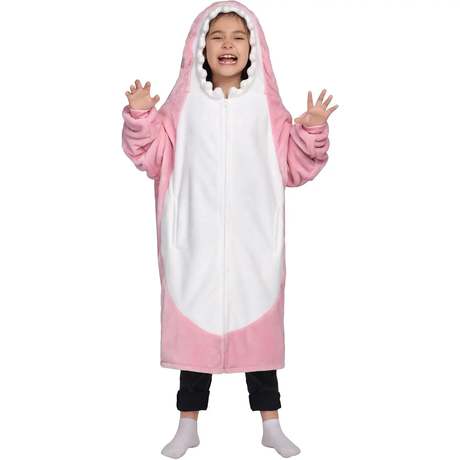 Blanket Hoodie Funny Birthday Gifts for Women Men Boys Girls, Zipper Wearable  Hooded Blanket Cute  Costume Cozy Flannel  Wearable Blanket for  Lovers(,Bright )